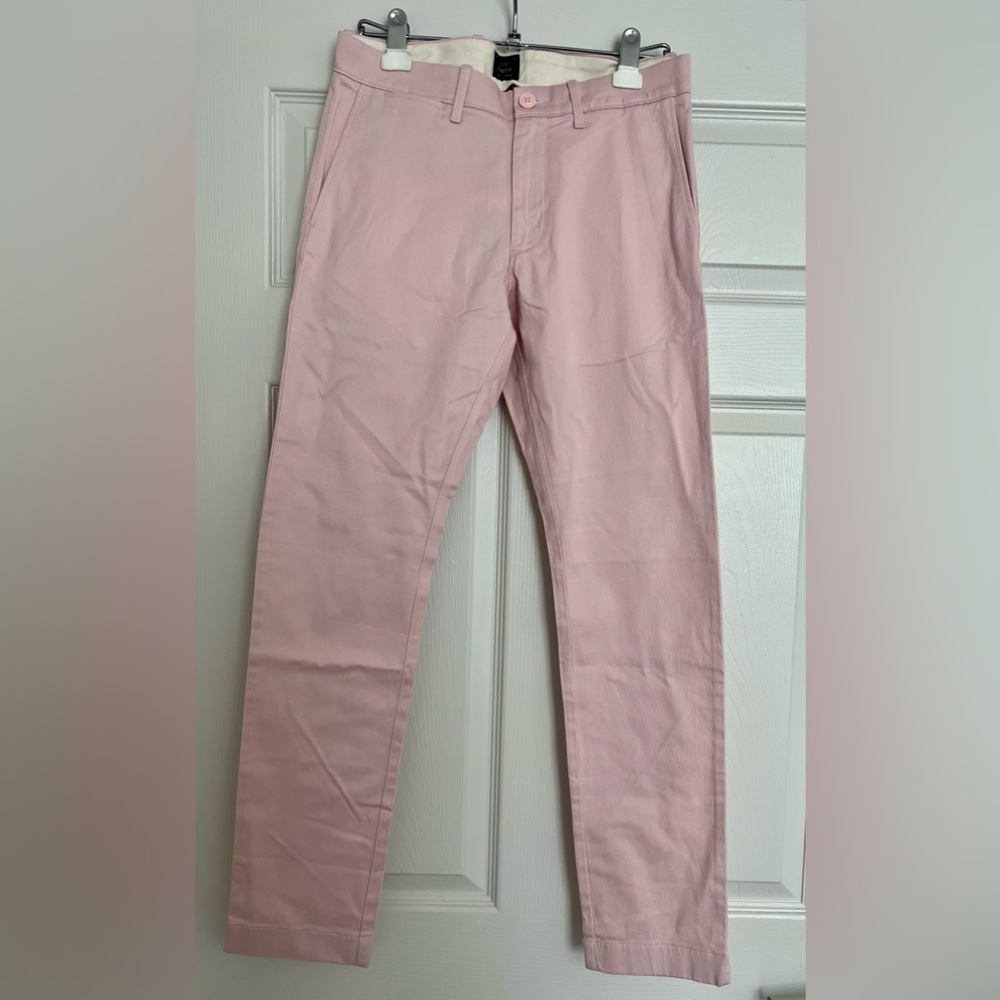 Mens J. Crew 484 Slim-fit stretch chino pant pale pink size 28/30